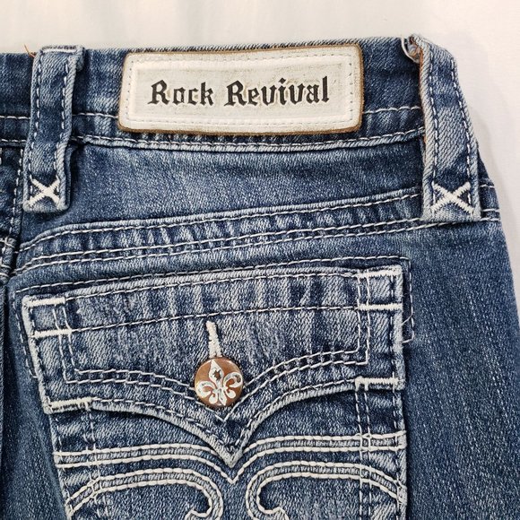 ROCK REVIVAL "ALIVIA" Straight Leg Jeans size 27 - Picture 3 of 6